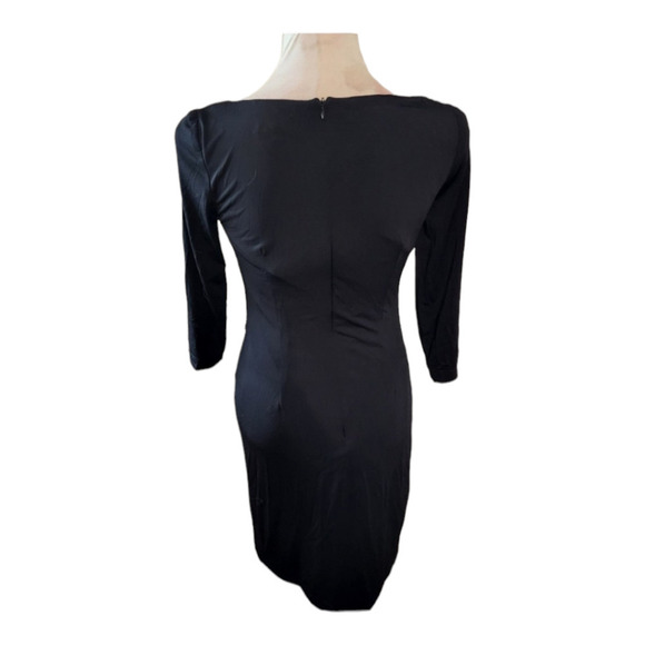 David meister long sleeve midi black dress size 2 - Picture 3 of 7